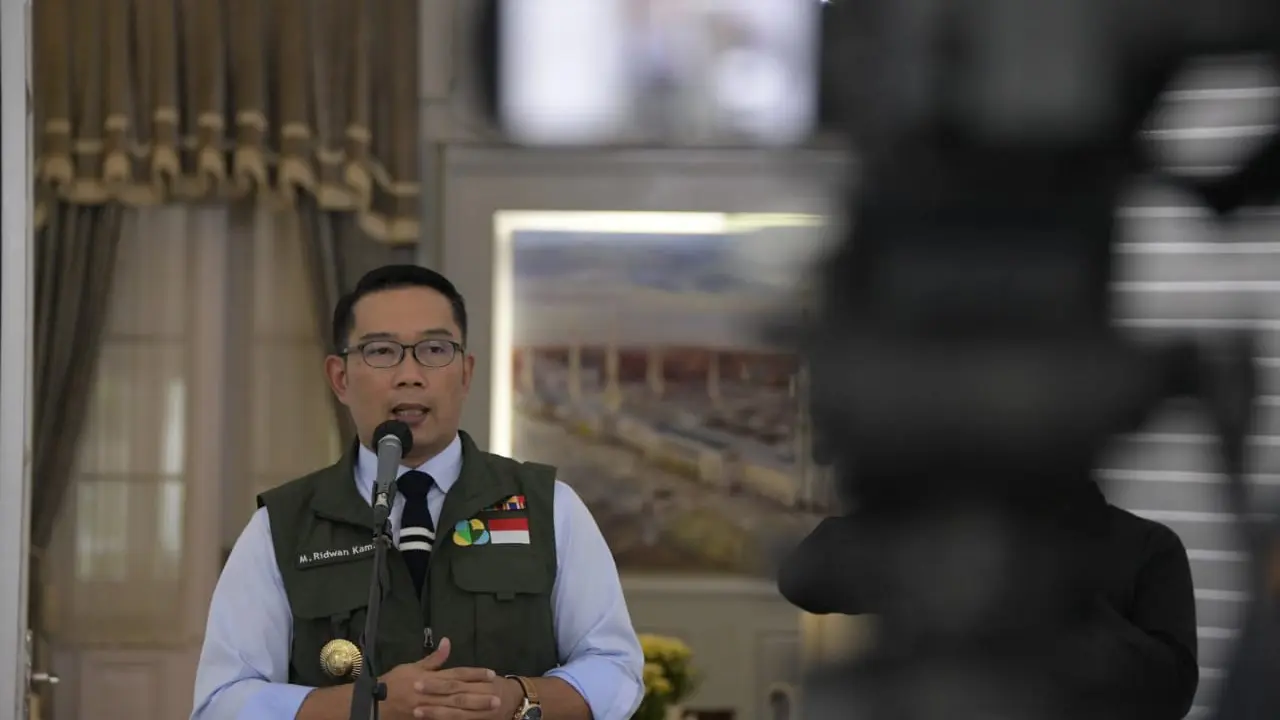 Ridwan Kamil dalam konferensi pers di Gedung Pakuan, Kota Bandung, Senin (30/3/2020).