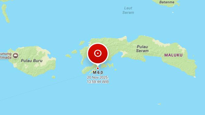 BMKG Gempa Hari Ini: Guncang Ambon Maluku M6,0 Tidak Berpotensi Tsunami