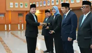 Lantik Empat Pejabat Baru, Sekjen Kemendagri Minta Evaluasi Program