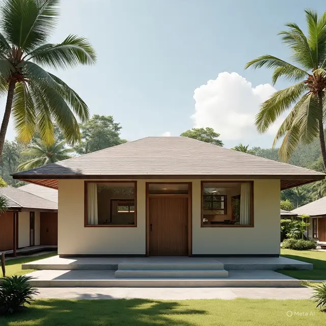 Desain Rumah Ukuran 8x12 dengan 3 Kamar Tidur di Kampung