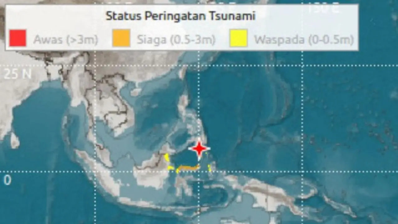 Pada Senin (8/6/2026) pukul 06.37.42 WIB wilayah Pantai Selatan Mindanao, Filipina diguncang gempa tektonik.