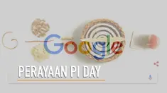 Google merayakan hari Pi setiap tanggal 14 Maret dengan menampilkan ilustrasi gambar pai.