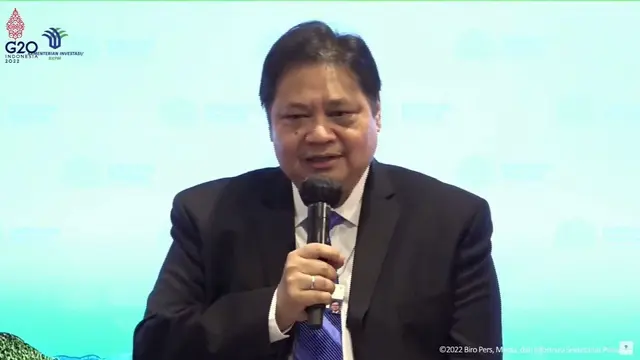 Menteri Koordinator bidang Perekonomian Airlangga Hartarto dalam Indonesia Economic Outlook and G20 Precidency, Davos, mengutip siaran daring, Senin (23/5/2022).