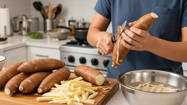 Membuat French Fries Singkong