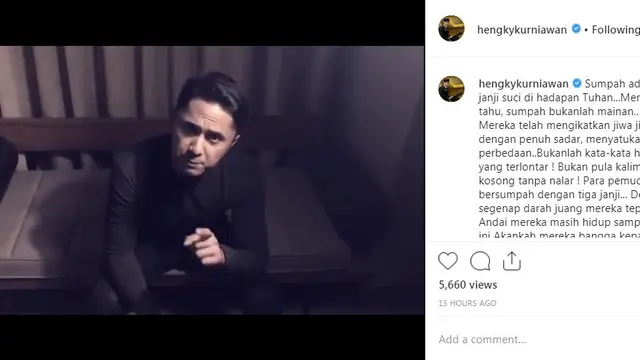 Hengky Kurniawan (Foto: Instagram/@hengkykurniawan)