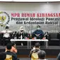 Diskusi Empat Pilar dengan tema ‘Harapan Dan Optimisme Vaksin Covid-19 Untuk Keselamatan Rakyat’, kerjasama MPR dengan Koordinatoriat Wartawan Parlemen, di Media Center MPR/DPR, Lobi Gedung Nusantara III, Senayan, Jakarta, Rabu (25/11/2020).