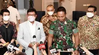 Menkominfo Johnny G. Plate menerima kunjungan Panglima TNI, Jenderal Andika Perkasa. Dok: Kominfo