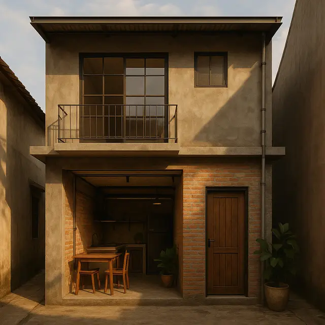 Model Rumah 2 Lantai Rp 100 Juta di Gang