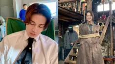 Lee Dong Wook dan Kim Bum di balik layar drakor Tale of the Nine-Tailed 1938. (Instagram/ k.kbeom - leedongwook_official)