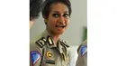 Senyum manis Briptu Maria memikat orang yang melihatnya, Jakarta, Kamis (19/6/14). (Liputan6.com/Andrian M. Tunay)