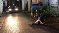 Tidur di jalan jadi fenomena unik di Okinawa, Jepang, belakangan ini (Dok.Instagram/@zarami18/https://www.instagram.com/p/BngEKSUAAXN/?utm_source=ig_embed/Komarudin)