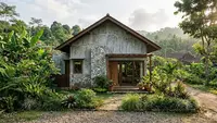 8 Contoh Rumah Desa dengan Dinding Semen Ekspos Minimalis, Kokoh dan Hemat Biaya