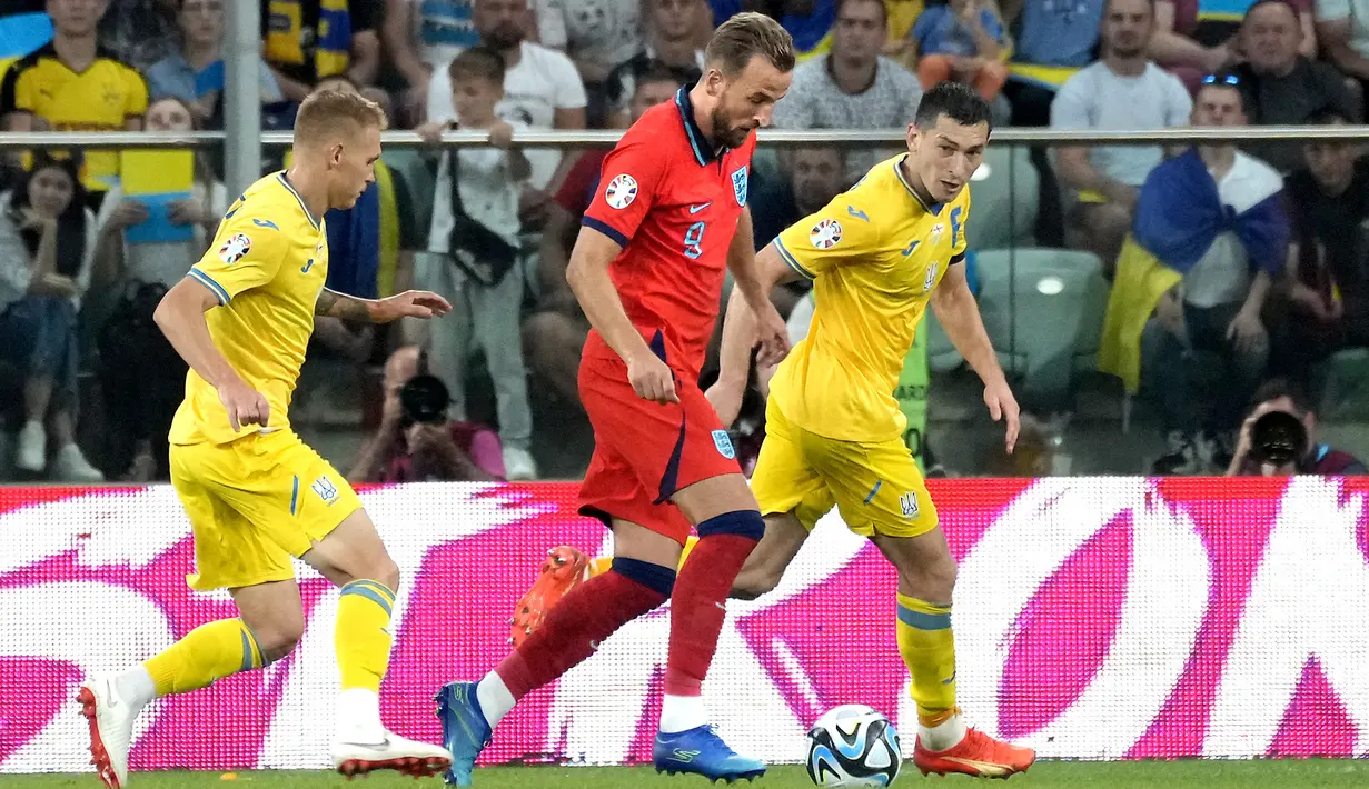 Inggris bermain seri 1-1 saat menghadapi Ukraina. (AP Photo/Czarek Sokolowski)