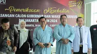 Pasangan bakal calon gubernur dan bakal calon wakil gubernur DKI Jakarta dari PDI Perjuangan Pramono Anung-Rano Karno melaksanakan tes kesehatan di RSUD Tarakan pada hari ini, Jumat (30/8/2024). (Lizsa Egeham).