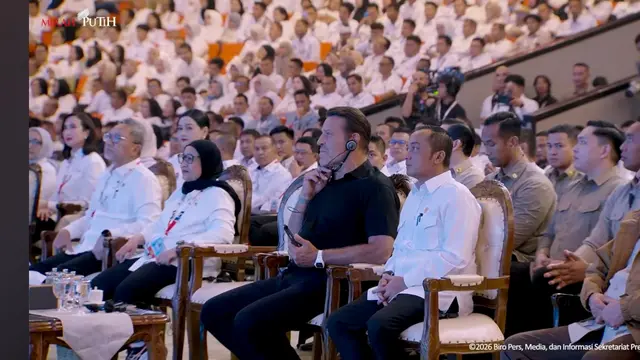 Pengusaha Amerika Serikat (AS), Tony Robbins menghadiri 'Building Indonesia's Future Generations Through Nutrition' di SICC Kabupaten Bogor, Jawa Barat, Rabu (3/6/2026) (Sekretariat Presiden)