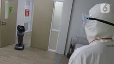 Robot Temi saat memasuki kamar pasein di RSPJ Modular, Jakarta, Selasa (28/7/2020). Teknologi dengan robot, membantu tenaga medis dalam tanganin pasien Covid-19, salah satunya dapat berkonsultasi dengan dokter via Video Call. (Liputan6.com/Herman Zakharia)