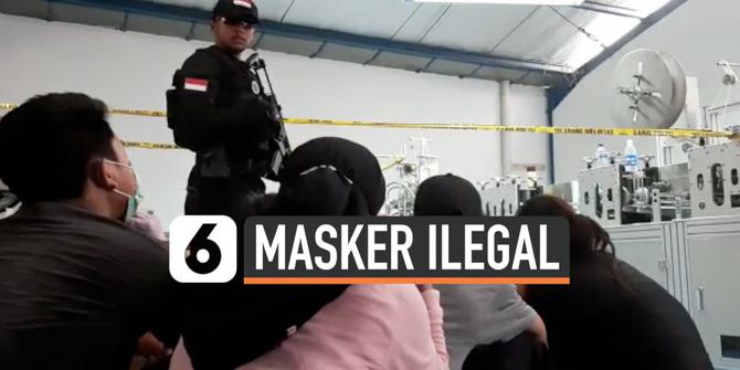 VIDEO: Polisi Menggerebek Lokasi Pembuatan Masker Ilegal