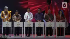 Presiden Joko Widodo (ketiga kiri) bersama Sekretaris Kabinet Pramono Anung (kedua kiri), Menteri Koperasi dan UKM Teten Masduki (kelima kiri), Pj Gubernur DKI Jakarta Heru Budi Hartono (keempat kiri) dan Direktur PT JIExpo Karuna Murdaya (kiri) membuka Pekan Raya Jakarta atau Jakarta Fair 2024 di Jakarta International Expo Kemayoran, Rabu (12/6/2024). (Liputan6.com/Herman Zakharia)