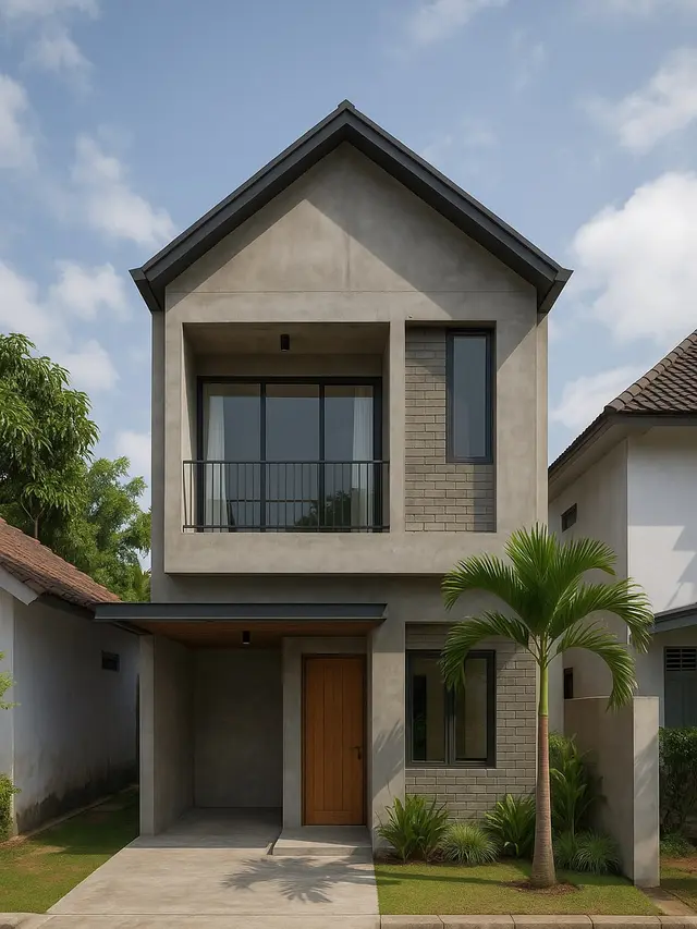 Inspirasi model rumah industrial untuk lahan sempit (AI)