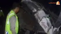 [VIDEO] Bus Pengangkut Pemudik Terjun ke Sungai di Brebes