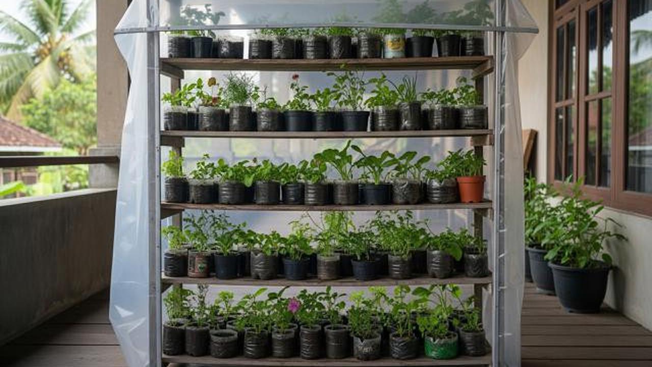 Rumah Kaca dari Rak Bertingkat/Kebun Mini Ala Rumah Kaca Low Budget (Sumber: gemini.com)