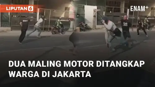 VIDEO: Detik-detik Dua Maling Motor Ditangkap Warga di Jakarta Barat