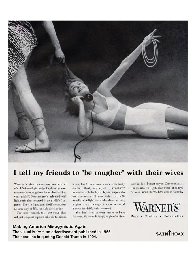 [Bintang] 5 Kutipan Misoginis Donald Trump dengan Kombinasi Iklan Era 50-an