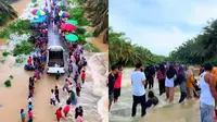 Viral Banjir Bandang di Riau Jadi Objek Wisata Dadakan (Sumber: Tiktok/vutengs)