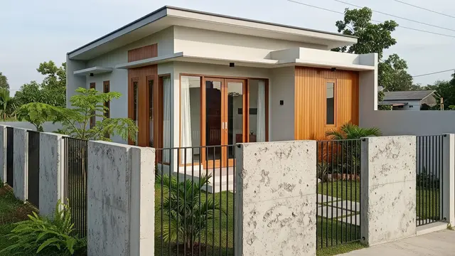 Desain Pagar Beton Ekspos dan Besi yang Sedang Tren pada Rumah Modern 2026/Gemini AI