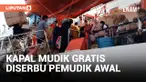 Ratusan Pemudik Awal Mengantre Naik Fasilitas Kapal Mudik Gratis di Banyuwangi