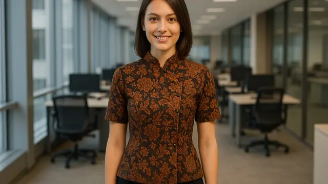 7 Model Atasan Batik Kantoran Slim Fit untuk Wanita, Elegan dan Profesional