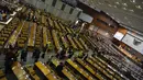 Suasana sidang paripurna pembukaan reses di ruang paripurna gedung DPR, Jakarta, Senin (23/3/2015). Sekitar 255 anggota dewan tak hadir dalam sidang pembukaan reses tersebut. (Liputan6.com/Faisal R Syam)