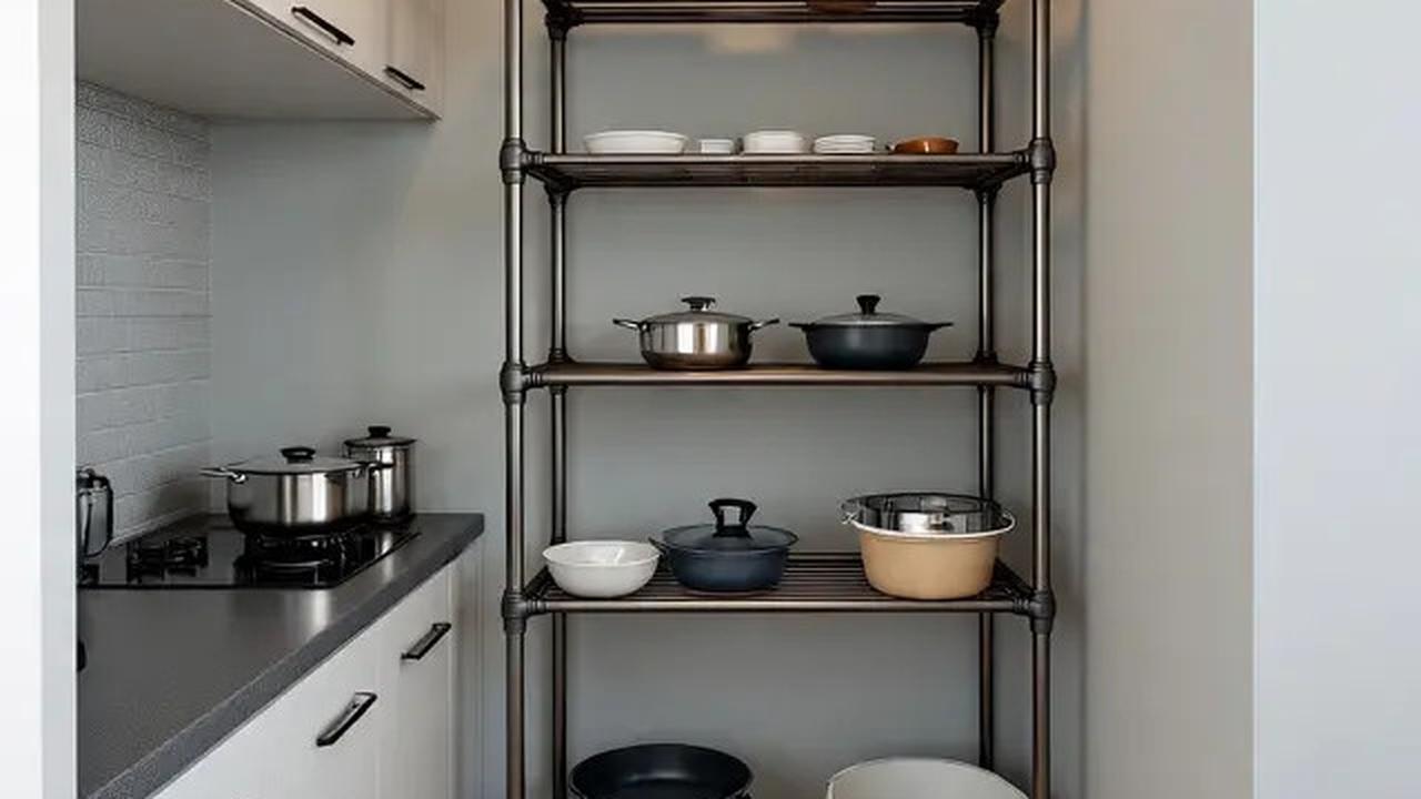 9 Inspirasi Dapur Rumah Lahan Sempit Pakai Rak Besi Multifungsi, Solusi Cerdas Hemat Ruang