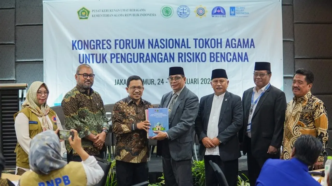 Kementerian Agama melalui Pusat Kerukunan Umat Beragama (PKUB) membuka penyelenggaraan Kongres Nasional Forum Nasional Tokoh Agama untuk Pengurangan Risiko Bencana (FONTA-PRB) yang digelar pada 23–25 Januari 2026 di Jakarta (Istimewa)