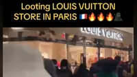 Beredar di TikTok sebuah rekaman video yang menunjukkan telah terjadi penjarahan toko tas mewah Louis Vuitton yang diklaim terjadi di Paris, Prancis di masa kericuhan belakangan ini.