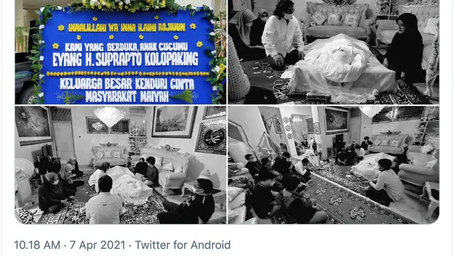Unggahan akun Twitter @kenduricinta. (Foto: Twitter @kenduricinta)
