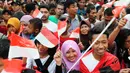 Acara perayaan ini digelar oleh gabungan tim relawan Jokowi-Jusuf Kalla di Tugu Proklamasi, Jakarta Pusat, Rabu (23/7/14). (Liputan6.com/Andrian M Tunay)