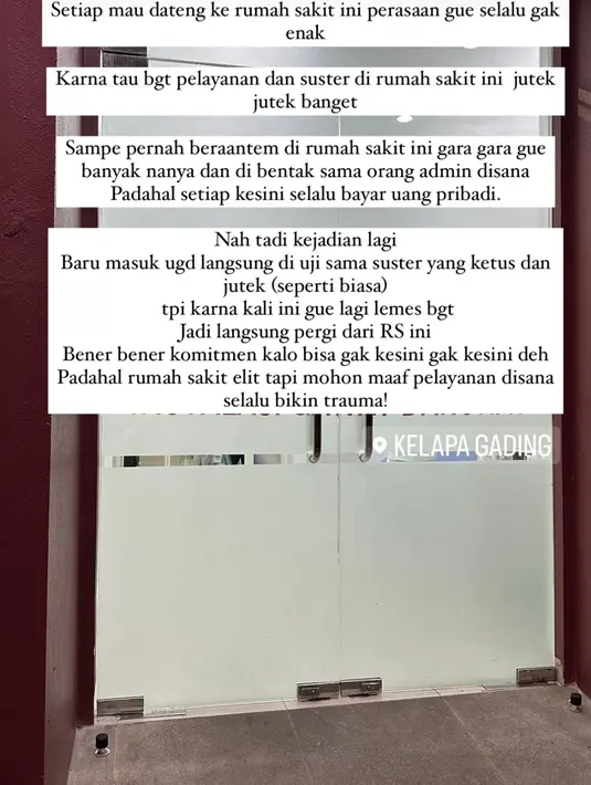 Selebgram yang sempat mencuri perhatian berkat operasi plastik ini juga mengungkap perjuangannya ke IGD. Dara Arafah sampai berpindah 5 rumah sakit untuk mencari IGD yang kebanyakan penuh. (Liputan6.com/IG/@daraarafah)