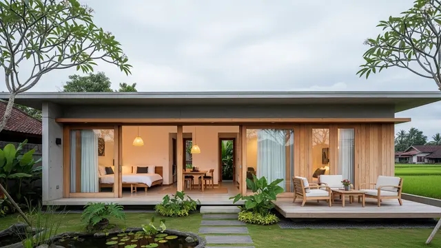 Rumah 1 Lantai Ala Villa di Desa (Gemini AI)