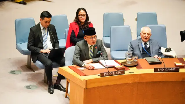 Wakil Menteri Luar Negeri RI Arrmanatha Nasir dalam sidang DK PBB di New York, Amerika Serikat (AS). (Dok. Kemlu RI)