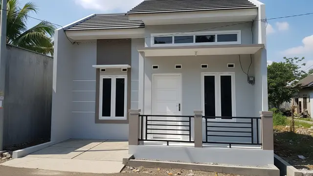 Warna Fasad Rumah Kecil yang Membuat Tampak Lebih Luas Model Greige
