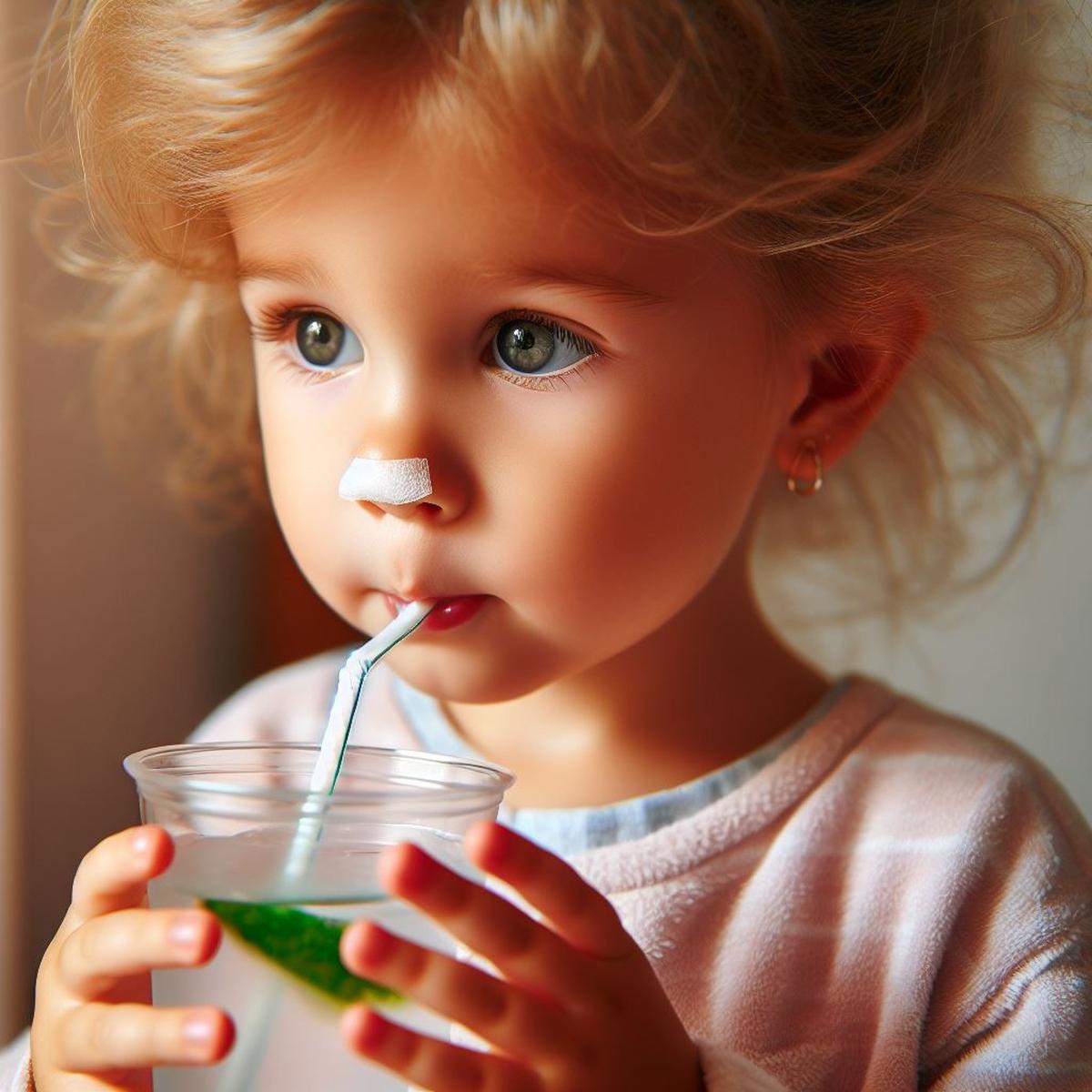 Ilustrasi Anak Minum Minuman Dingin saat Pilek