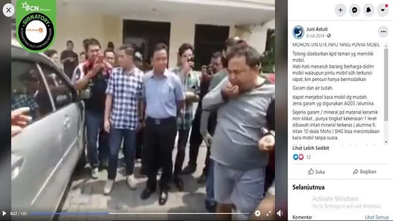 Gambar Tangkapan Layar Video Aksi Pencurian Bermodus Pecah Kaca Mobil