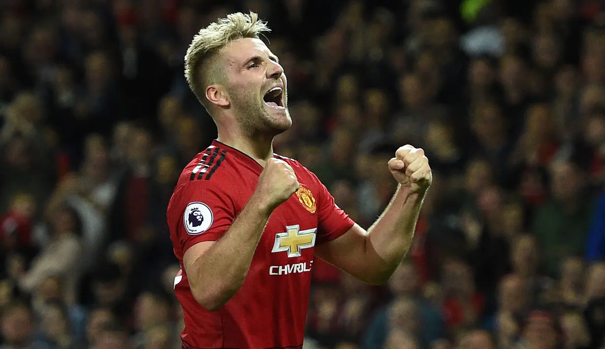 Luke Shaw mengalami kenaikan banderol di 2021 sebanyak 20 juta euro. Pemain Manchester United tersebut awalnya memiliki nilai banderol sebesar 22 juta euro pada awal tahun 2021 dan saat ini sudah mencapai 42 juta euro. (Foto: AFP/Oli Scarff)