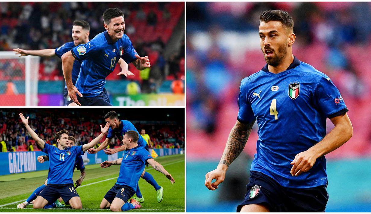 Timnas Italia sukses melangkah ke perempat final Euro 2020 usai menjalani laga sengit melawan Austria. Berikut enam anak asuh Roberto Mancini yang menjadi kunci kemenangan 2-1 Gli Azzurri atas Austria. (Foto Kolase AP dan AFP)
