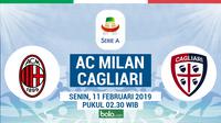 Jadwal Serie A 2018-2019 pekan ke-23, AC Milan vs Cagliari. (Bola.com/Dody Iryawan)
