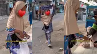 Anak penjual gemblong dan donal viral di media sosial. Akrab disapa Jelita, dirinya jualan setiap hari usai pulang sekolah demi bantu sang ibu yang tak bekerja karena harus jaga adik. (Sumber: TikTok @donnyrapu)