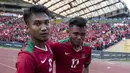 5. Saddil Ramdani menangis haru usai berhasil membawa Timnas Indonesia melangkah ke semifinal SEA Games setelah mengalahkan Kamboja. (Bola.com/Vitalis Yogi Trisna)