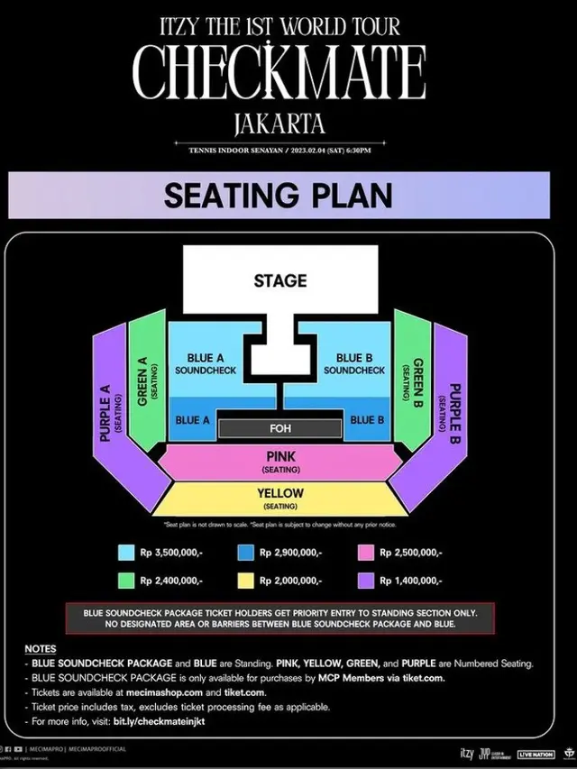 Daftar Harga Tiket Konser ITZY the 1st World Tour CHECKMATE