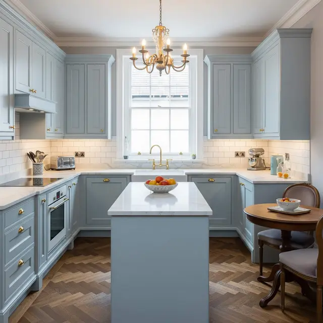 Desain Dapur Modern Klasik dengan Kitchen Set Bentuk U